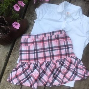 Gymboree Girls Pink and Blue Plaid Skirt sz 10